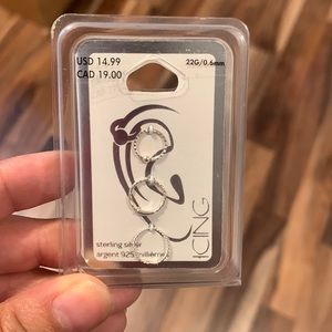 sterling silver cartilage hoop earrings, 0.6 mm 22G